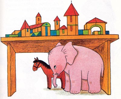 Конь и слон под столом